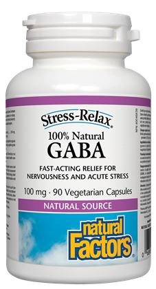 100% Natural GABA 100 mg - 90vcaps - Natural Factors - Health & Body Nutrition