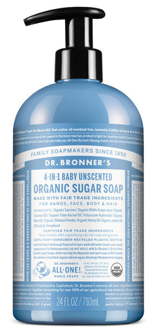4in1 Organic Sugar Soap 710ml - Baby Unscented - Dr. Bronners - Health & Body Nutrition