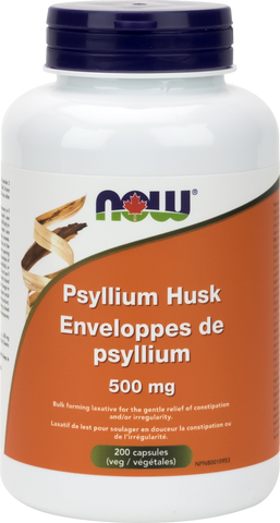 Psyllium Husk 500mg - 200caps - Now - Health & Body Nutrition
