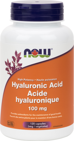 Hyaluronic Acid - 100mg - 60vcaps - Now - Health & Body Nutrition