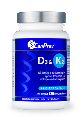 D3 & K2 - 120gels - CanPrev - Health & Body Nutrition