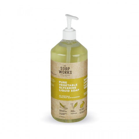 Pure Vegetable Glycerine Liquid Soap - 1L - The Soap Works - Health & Body Nutrition