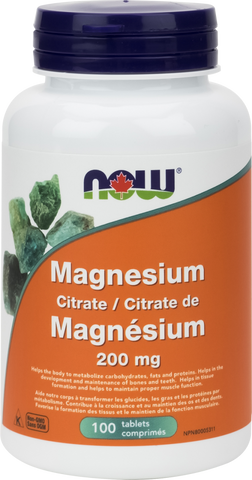 Magnesium Citrate - 200mg - 100tabs - Now - Health & Body Nutrition