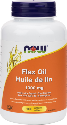 Flax Oil - 1000mg - 100gels - Now - Health & Body Nutrition