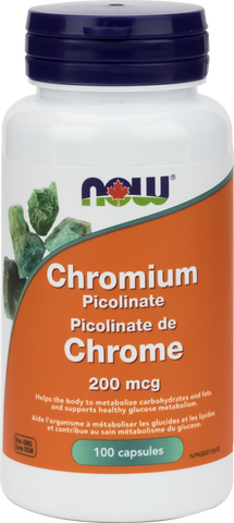 Chromium Picolinate 200mcg - 100caps - Now - Health & Body Nutrition