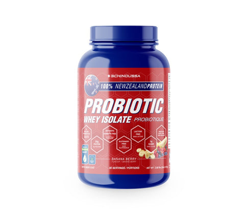 Probiotic Whey Isolate Protein - Banana Berry 910g - Schinoussa - Health & Body Nutrition