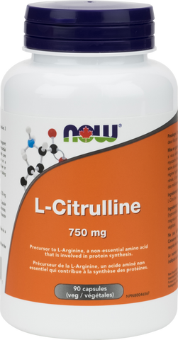 L-Citrulline - 750mg - 90vcaps - Now - Health & Body Nutrition