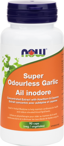 Super Odourless Garlic With Hawthorn & Cayenne - 90vcaps - Now - Health & Body Nutrition