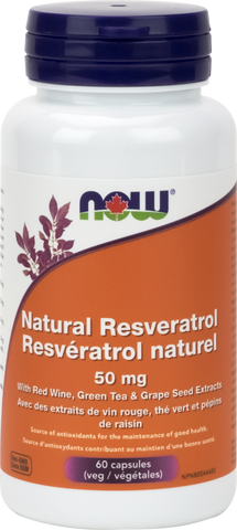 Natural Resveratrol - 50mg - 60vcaps - Now - Health & Body Nutrition
