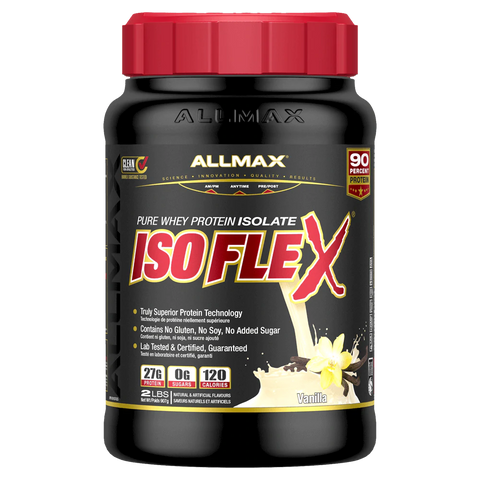 Isoflex Whey Protein Isolate - 2lbs Vanilla- Allmax - Health & Body Nutrition
