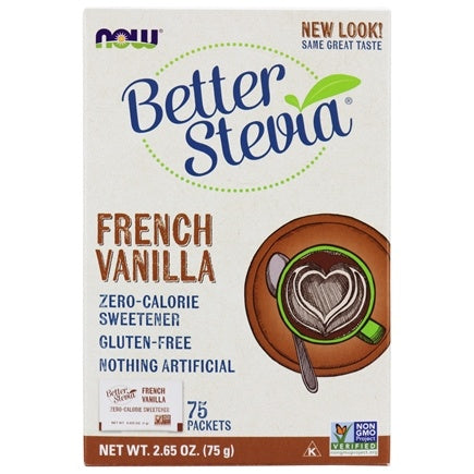 Better Stevia French Vanilla - 75 Packets - Now - Health & Body Nutrition 