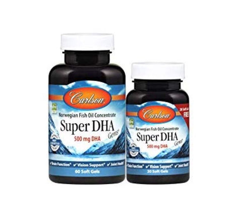 Super DHA - 500mg DHA - 60+20gels - Carlson - Health & Body Nutrition