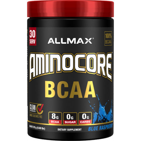 Aminocore Blue Raspberry - 8g BCAA’s - 30serving - Allmax - Health & Body Nutrition 