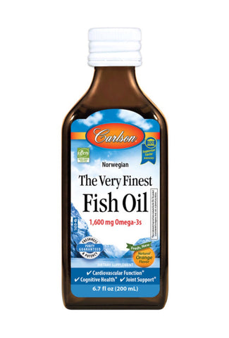 The Very Finest Fish Oil 800mg EPA 500mg DHA - Orange Flavoured - 500ml - Carlson - Health & Body Nutrition