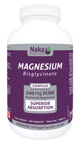 Magnesium Bisglycinate - 300vcaps - Naka - Health & Body Nutrition