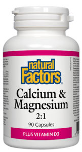 Calcium Magnesium 2:1 - 90caps - Natural Factors - Health & Body Nutrition 