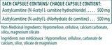 Carnitine (Acetyl L-Carnitine 500 mg) - 90vcaps - Genestra - Health & Body Nutrition
