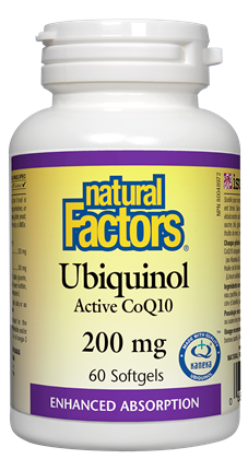 Ubiquinol Active CoQ10 - 200mg - 60gels - Natural Factors - Health & Body Nutrition