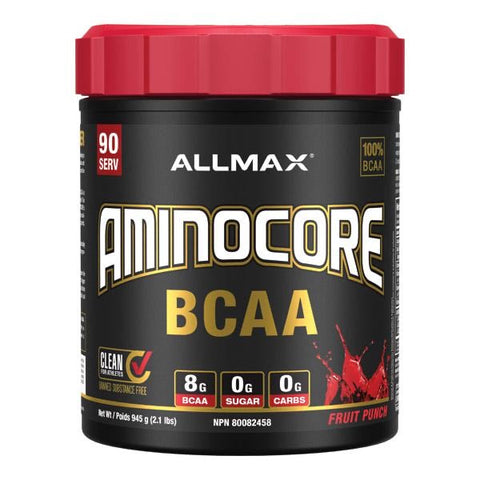 Aminocore Fruit Punch - 8g BCAA’s - 90 servings  - Allmax - Health & Body Nutrition 