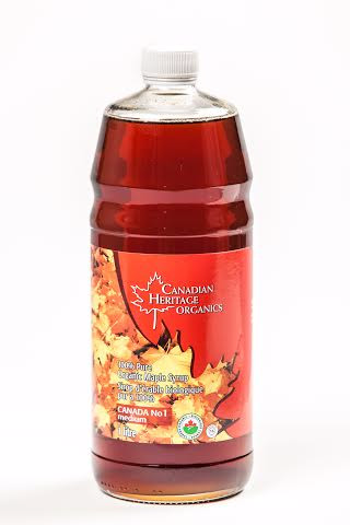 100% Pure Organic Amber Maple Syrup - 1L - Canadian Heritage Organics - Health & Body Nutrition