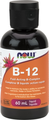 Fast Acting Liquid B12 B-Complex - 60ml - Now - Health & Body Nutrition