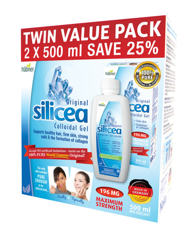 Silicea Collidal Gel - Twin Value Pack 2 x 500ml - Hubner - Health & Body Nutrition
