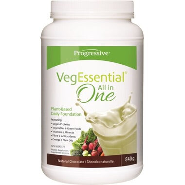 VegEssential All-In-One Protein Natural Chocolate - 840g - Progressive - Health & Body Nutrition