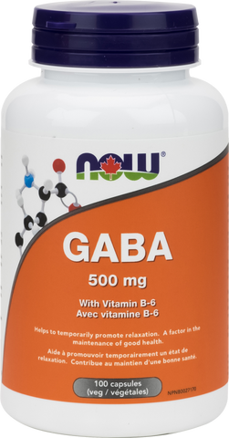 Gaba With B6 - 500mg - 100vcaps - Now - Health & Body Nutrition 