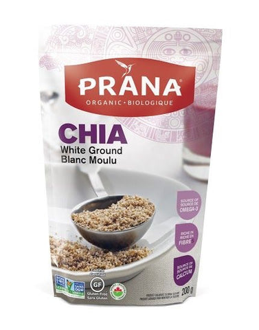 Organic White Ground Chia Seed - 200g - Prana - Health & Body Nutrition