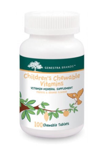 Children's Chewable Vitamins (papaya/orange) - 100chewables - Genestra - Health & Body Nutrition 
