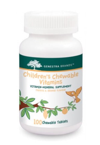 Children's Chewable Vitamins (papaya/orange) - 100chewables - Genestra - Health & Body Nutrition