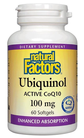 Ubiquinol Active CoQ10 - 100mg - 60gels - Natural Factors - Health & Body Nutrition