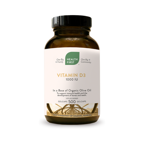 Vitamin D3 1000IU - 500gels - Health First - Health & Body Nutrition