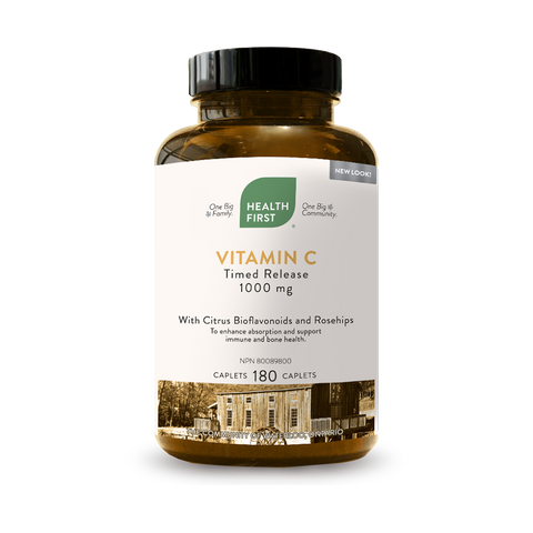 Vitamin C 1000mg Time released- 180caplets - Health First - Health & Body Nutrition