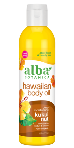 Hawaiian Body Oil - 251ml - Kukui Nut -Alba Botanica - Health & Body Nutrition
