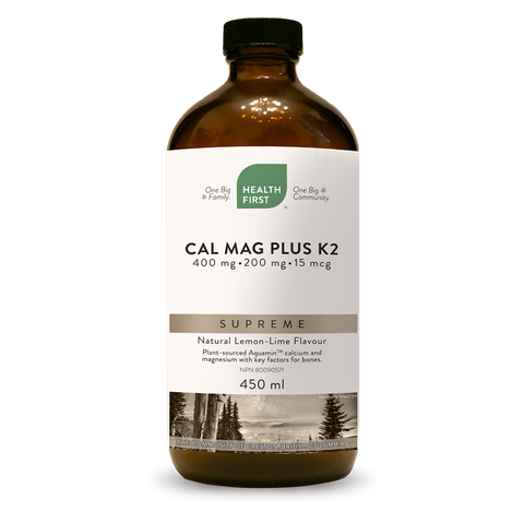 Cal-Mag Supreme + K2 - Lemon Lime Flavour - 450ml - Health First