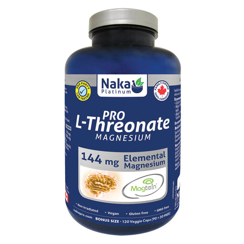 Naka Platinum Pro Magnesium L-threonate - 120 vcaps - Health & Body Nutrition