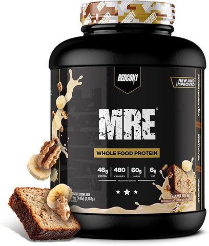 MRE Whole Protein 25 Servings - Banana Nut Bread - Redcon- 7.16lb - Health & Body Nutrition