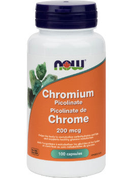 Chromium Picolinate 200mcg - 100caps - Now - Health & Body Nutrition