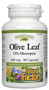 HerbalFactors® Olive Leaf 500 mg - 90caps - Natural Factors - Health & Body Nutrition 