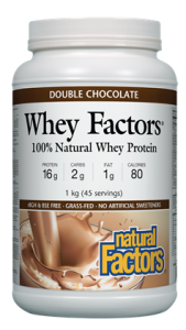 Whey Factors 100% Natural Whey Protein - Double Chocolate - Natural Factors - Health & Body Nutrition 