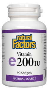 Vitamin E 200 IU - 90gels - Natural Source-Natural Factors - Health & Body Nutrition 