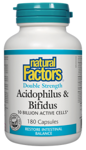 Acidophilus & Bifidus 10 Billion Active Cells 180caps · Double Strength - Natural Factors - Health & Body Nutrition 