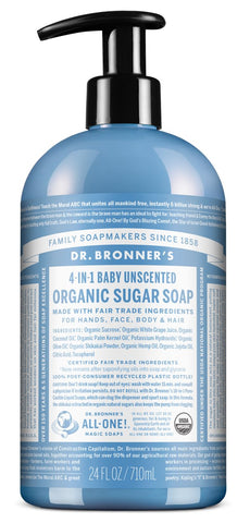 4in1 Organic Sugar Soap 710ml - Baby Unscented - Dr. Bronners - Health & Body Nutrition 