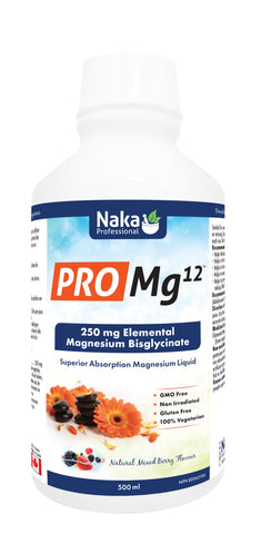 Pro MG12 - 200mg Elemental Magnesium Bisglycinate - Natural Berry Flavour - 500ml - Naka - Health & Body Nutrition 