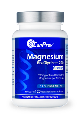 Magnesium Bis-Glycinate 200 Gentle - 120vcaps - CanPrev - Health & Body Nutrition 