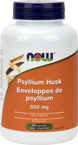 Psyllium Husk 500mg - 200caps - Now - Health & Body Nutrition 