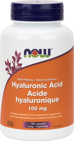 Hyaluronic Acid - 100mg - 60vcaps - Now - Health & Body Nutrition 
