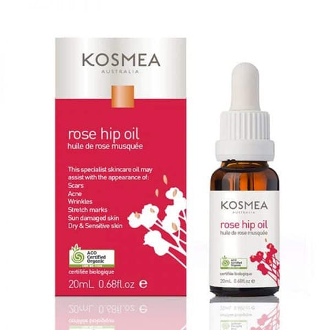 Certified Organic Rosehip Oil - 20ml - Kosmea - Health & Body Nutrition 
