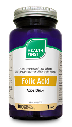 Folic Acid 1mg - 100tabs - Health First - Health & Body Nutrition 